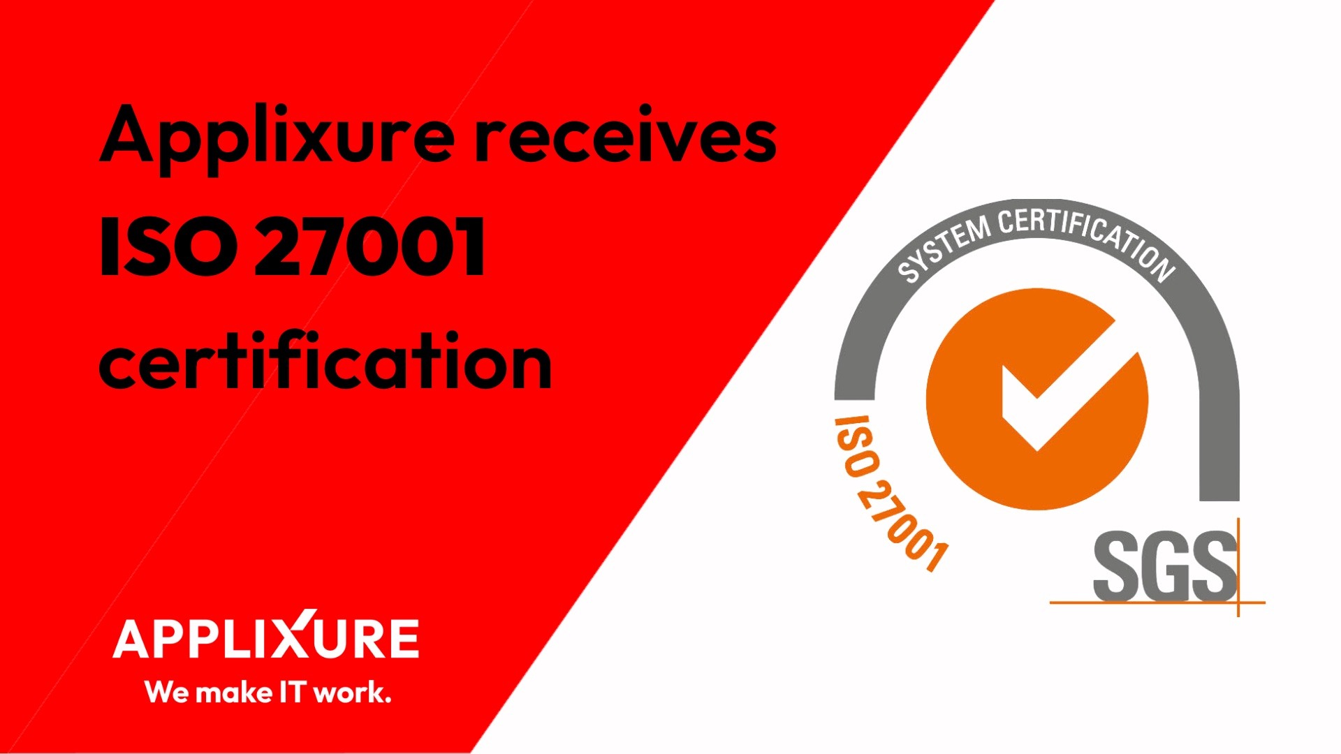 Applixure receives ISO 27001 certification
